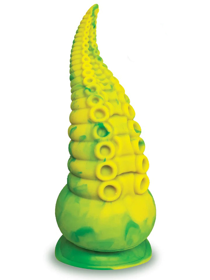 Alien Nation Octopod Silicone Rechargeable Vibrating Creature Dildo - Yellow and Green IC1354