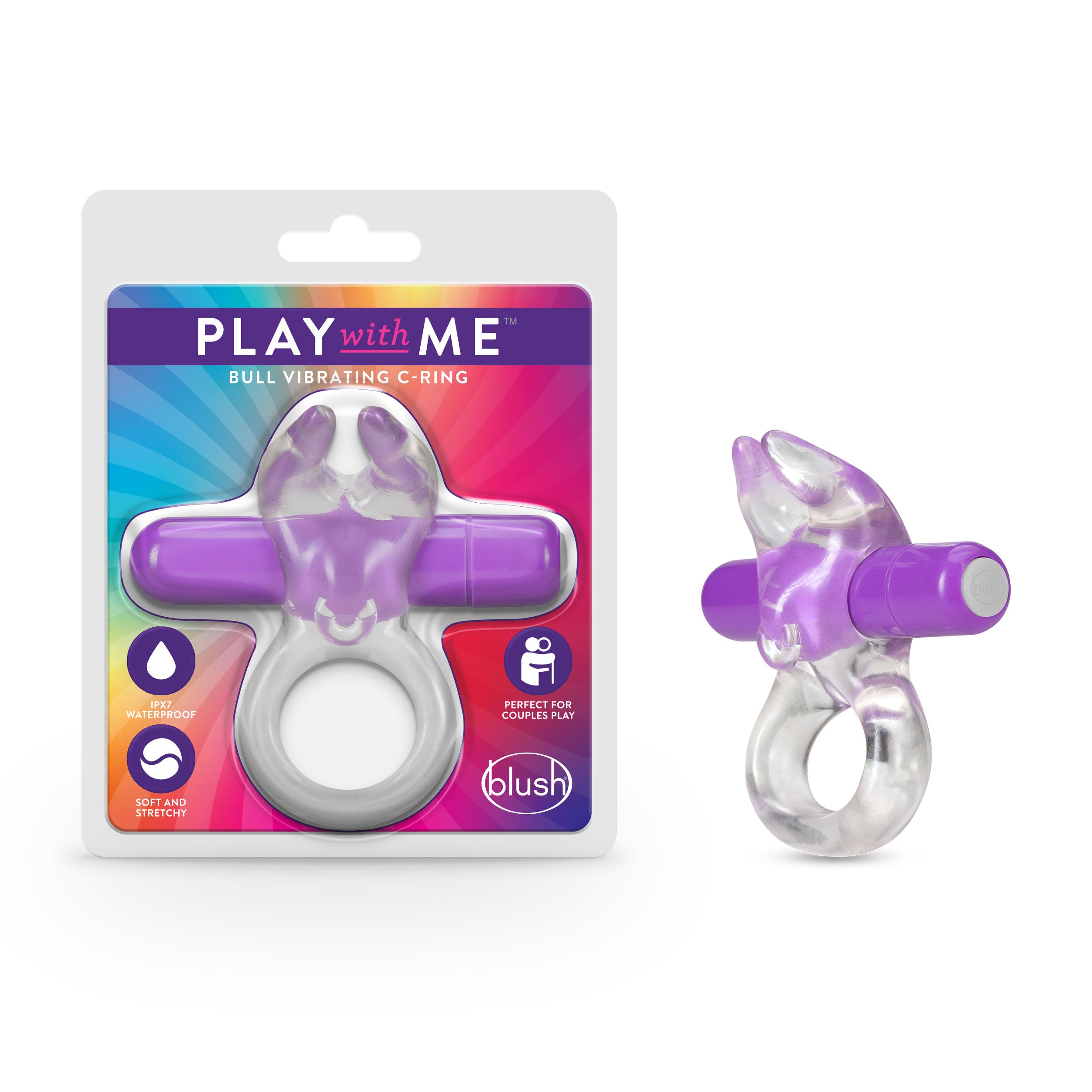 Play With Me Bull Vibrating C-Ring - Purple BL-74201