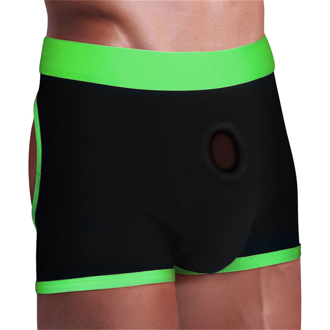 Get Lucky Strap on Boxer Shorts - Medium/large - Black/green TMN-GL-5001