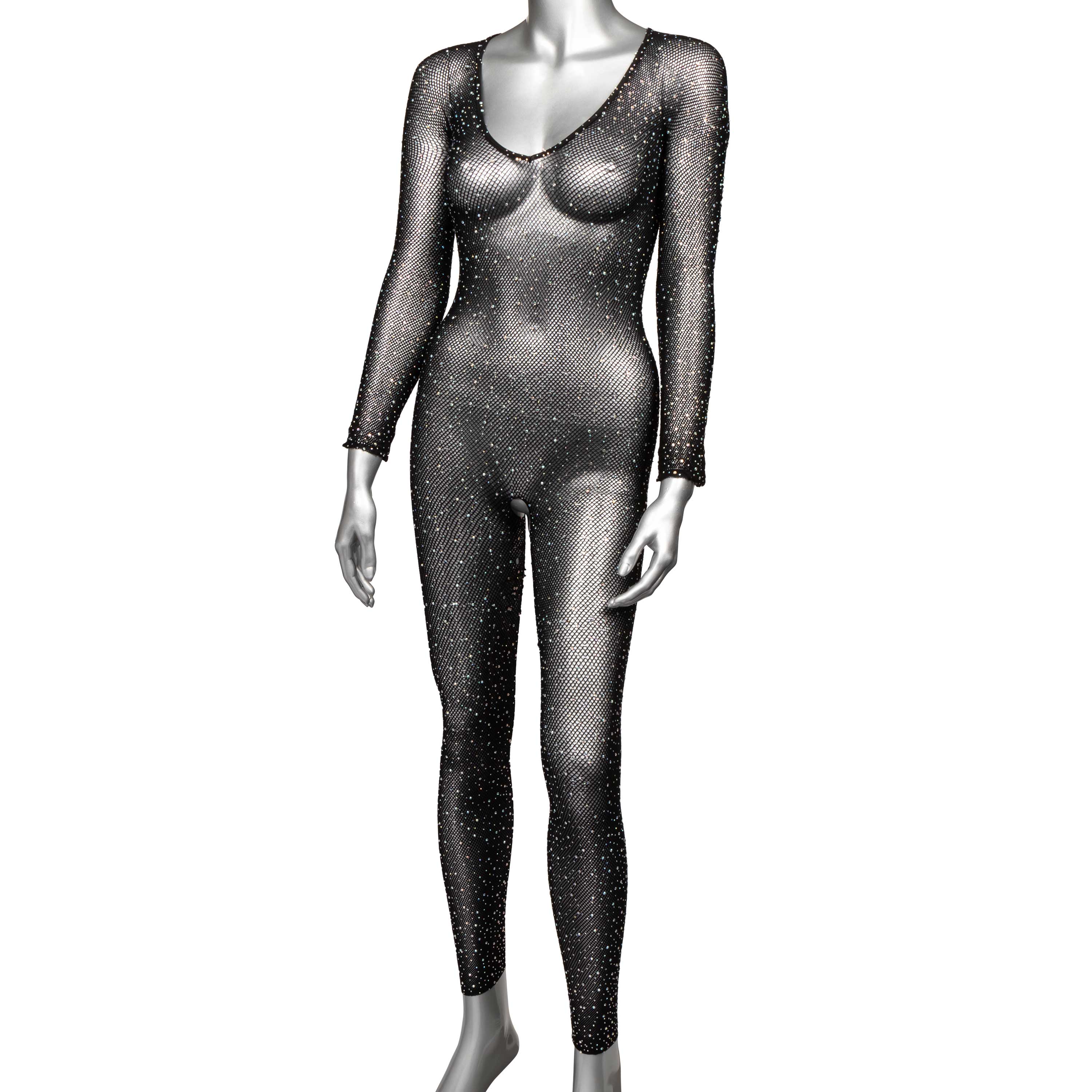 Radiance Crotchless Full Body Suit - One Size - Black SE3002353