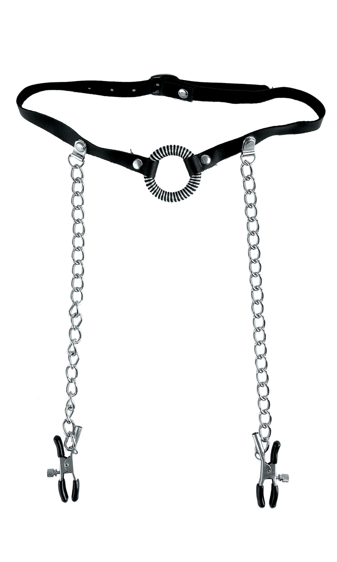 Fetish Fantasy Series Limited Edition O-Ring Gag and Nipple Clamps - Black PD4419-23