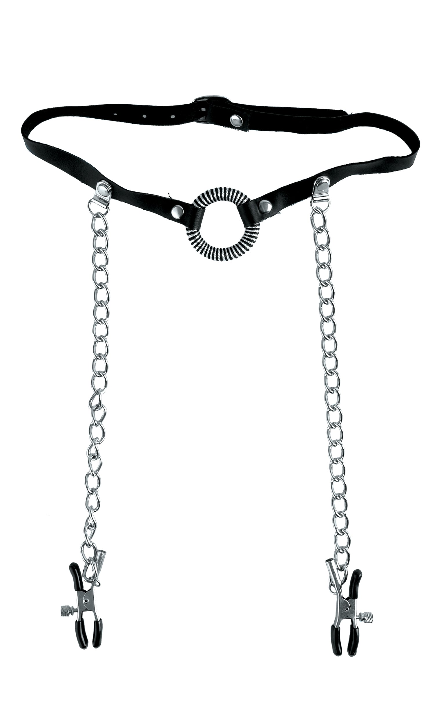 Fetish Fantasy Series Limited Edition O-Ring Gag and Nipple Clamps - Black PD4419-23