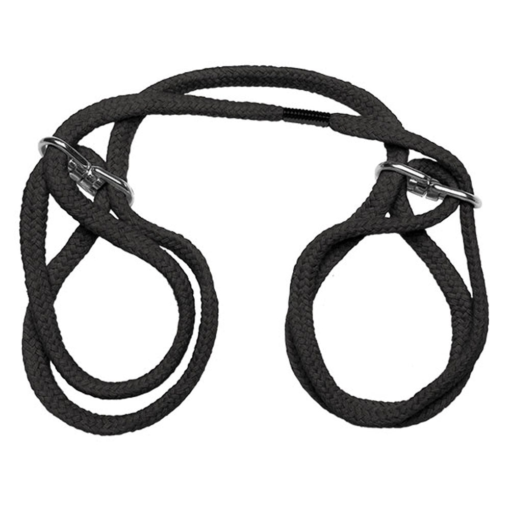 Japanese Style Bondage - Cotton Wrist or Ankle Cotton Cuffs - Black DJ2103-07-CD