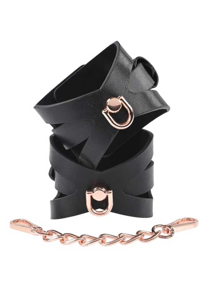 Brat Handcuffs - Black / Rose Gold SS09840
