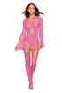 Garter Dress With Thigh High and Shrug - One Size  - Milkshake Pink DG-0507MSKPKOS