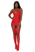 Garter Slip and G-String - One Size - Lipstick Red DG-12702LRDOS