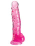King Cock Clear 8 Inch With Balls - Pink PD5756-11
