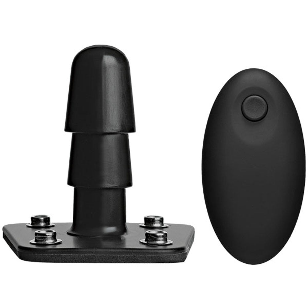 Vac-U-Lock - Vibrating Plug With Snaps &amp; Wireless Remote - Black DJ1010-50-BX